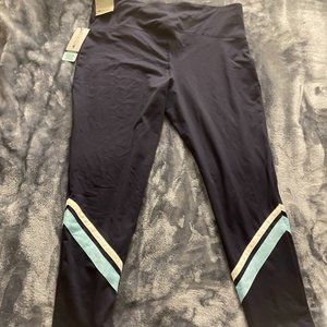 Ideology High Rise 7/8 Length Stretch Blue Workout Pants